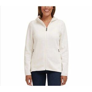 ANDREW MARC WOMEN'S FULL ZIP FLEECE JACKET (Ivory, X-Large)